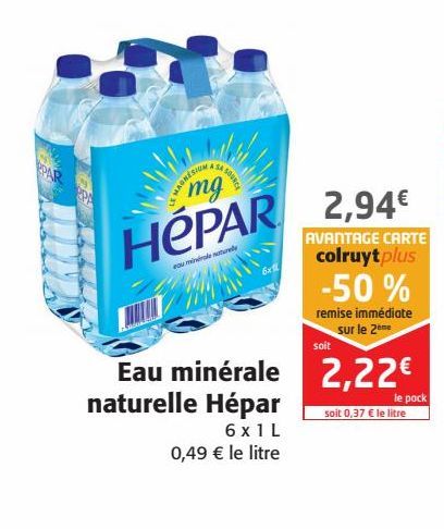 Eau minérale naturelle Hépar