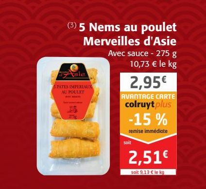 5 Nems au poulet Merveilles d'Asie