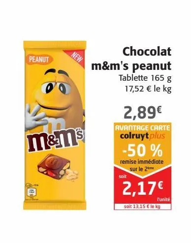 chocolat m&m's peanut 