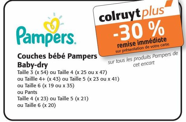Couches bébé Pampers Baby-dry