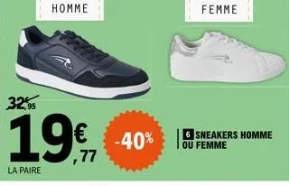 homme  -40%  femme  6 sneakers homme ou femme 