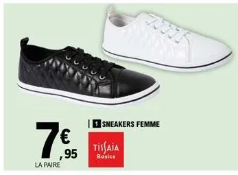 € ,95  la paire  sneakers femme  tissaia  basics 