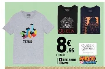 tetris  queen  ,95  1 tee-shirt homme  l'unité  clouen  al  queen  official 