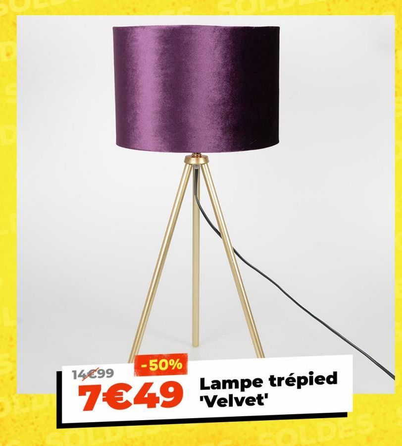 14€99  -50%  SOBE 7€49 Lampe trépied 