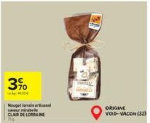 3%  Nougat lain artisanal savurnirabelle CLAIR DE LORRAINE  ORIGINE VOID-VACON (55) 