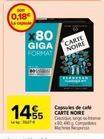 capsules de café carte noire