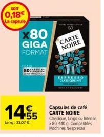 capsules de café Carte noire