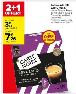 capsules de café Carte noire