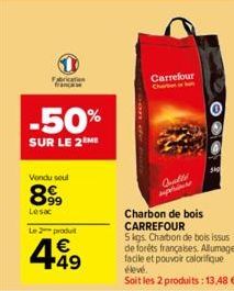 charbon de bois Carrefour