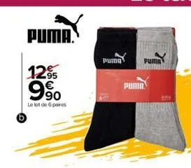 puma.  1295  99⁰0  €  le lot de 6 paires  puma  puma  puma  