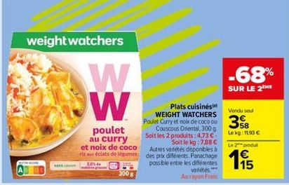 noix de coco Weight watchers