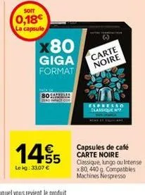 capsules de café carte noire