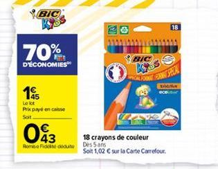 crayons de couleur BIC