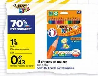 crayons de couleur bic