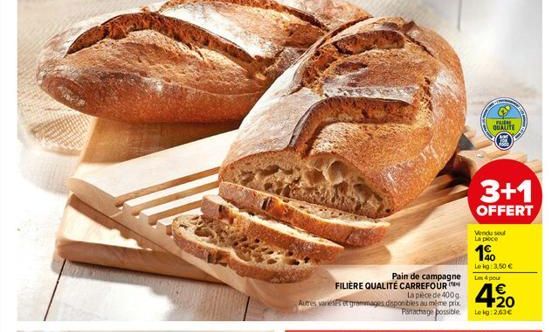 pain de campagne Carrefour