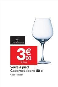 Chel  00  la pièce  Verre à pied Cabernet abond 50 cl Code: 652881  