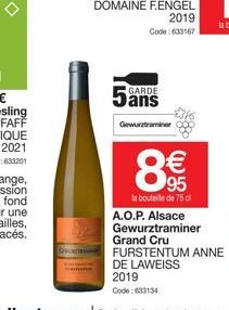 2019 Code: 633167  5 GARDEN  ans  Gewurztraminer 