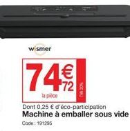 wismer  74€  la pièce 