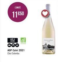 L'UNITÉ  11€50  PRITA BOIRE  AOP Calvi 2021  Clos Colombu 