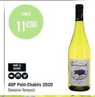 LUNITE  11€90  AOP Petit-Chablis 2020 Domaine Termynck  termynek 