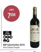 L'UNITÉ  7€50  DICI ABANS  000  AOP Saint-Emilion 2019 Vieux Château Flouquet  --  da 