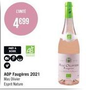 L'UNITÉ  4€99  PRET A BORE  AOP Faugères 2021 Mas Olivier Esprit Nature  MAS OLIVIER  Tags 