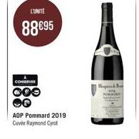 L'UNITÉ  88 €95  188  CONSERVER  H  AOP Pommard 2019  Cuvée Raymond Cyrot 