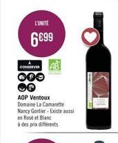 L'UNITÉ  6699  CONSERVER  COO CO  Pen  AOP Ventoux Domaine La Camerette Nancy Gontier - Existe aussi  en Rosé et Blanc  à des prix différents 