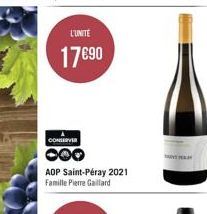 L'UNITE  17€90  CONSERVER  AOP Saint-Péray 2021 Famille Pierre Gaillard 