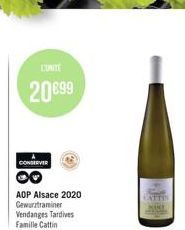 CUNITE  20899  CONSERVER  AOP Alsace 2020 Gewurztraminer Vendanges Tardives Famille Cattin  EATTIS 