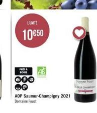 PORTA BOIT  L'UNITE  10 €50  AOP Saumur-Champigny 2021  Domaine Fouet  Fou 