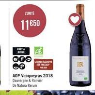 L'UNITÉ  11€50  PRITA BOIRE  COO  LE BUDE HACHETTE DE  AOP Vacqueyras 2018 Dauvergne & Ranvier  De Natura Rerum  lagi  LER 