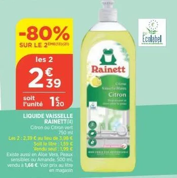 liquide vaisselle rainett