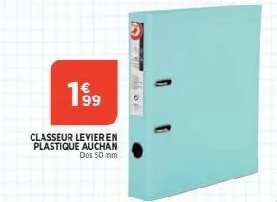 199  classeur levier en plastique auchan dos 50 mm 