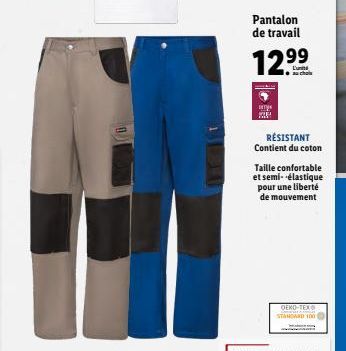 Pantalon de travail  12%  ENTION MP  RÉSISTANT Contient du coton  Taille confortable et semi-élastique pour une liberté de mouvement  OEKO-TEX STANDARD 100 