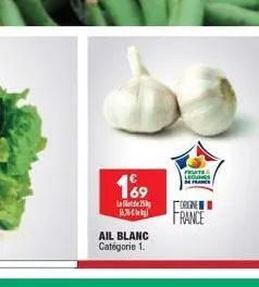 169  l25  ail blanc catégorie 1.  fruits legumes de france  orene france 