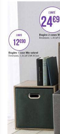 L'UNITÉ  12€90  Etagère 1 case Mix naturel Dimensions 134,537H 34,5cm  0 