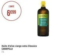 l'unite  6699  huile d'olive vierge extra classico  carapelli  il  chan gin 