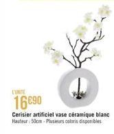 L'INTE  16€90  Cerisier artificiel vase céramique blanc Hauteur: 50cm-Plusieurs coloris disponibles 