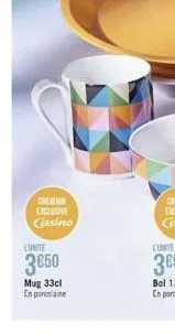 creation exclusive casino  lunite  3€50  mug 33cl  en porcelaine 