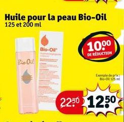 Bio-Oil  Bio-Oil  10⁰⁰  DE RÉDUCTION  Exemple de prix: Bio-Oil 125 ml  2250 1250 