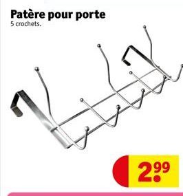 Patère pour porte 5 crochets.  99 