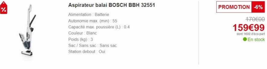 aspirateur balai Bosch
