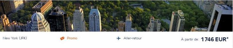 New York (JFK)  Promo  WHILE  ✈ Aller-retour  A partir de: 1746 EUR*  