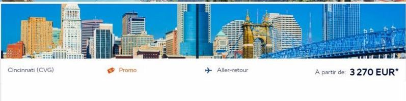 Cincinnati (CVG)  Promo  pas  HHO Cla  ✈ Aller-retour  A partir de: 3270 EUR*  