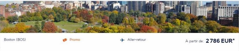 Boston (BOS)  Promo  ✈ Aller-retour  n  A partir de: 2786 EUR* 