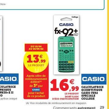 calculatrice scientifique Casio