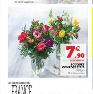 €  7,⁹0  LE BOUQUET BOUQUET COMPOSE SIBIA  10 tiges  Coloris assortis 