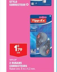 199  Lelat  Tipp-Ex  TIPP-EX  2 RUBANS  CORRECTEURS  Ruban env. 8 mx 4,2 mm. 