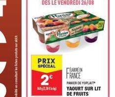 PRIX  SPECIAL  2€  12,38  LABORE EN FRANCE  PANIER DE YOPLAIT YAOURT SUR LIT DE FRUITS 